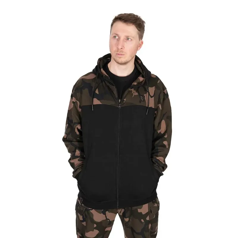 Akční Nabídka Fox LW Black/Camo Split Zip Hoody Small